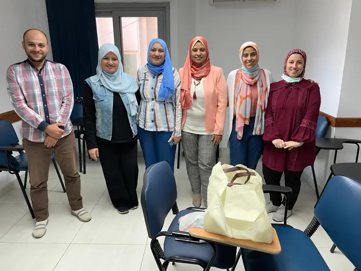 English learners gathered after a class